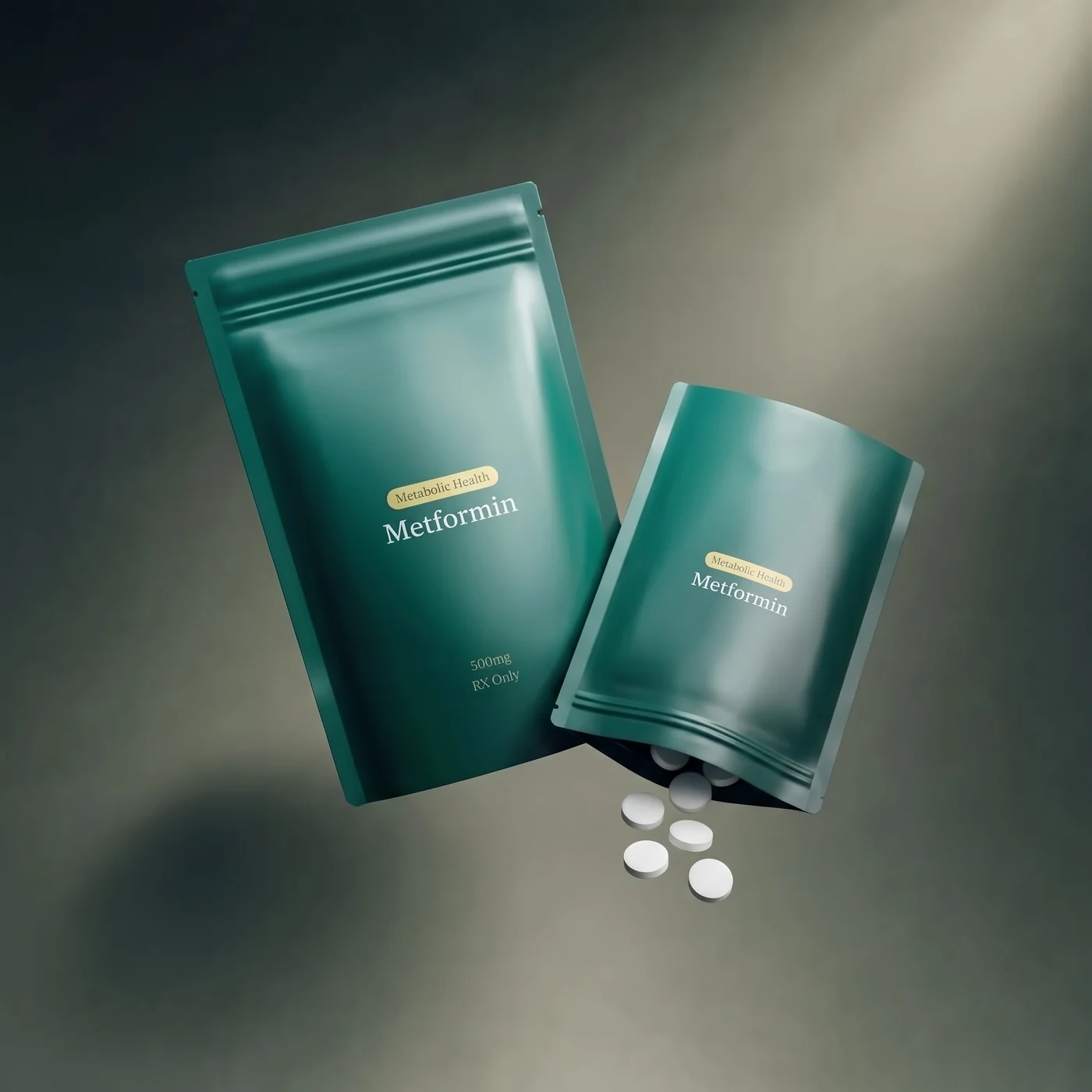 Metformin — pouches with 500 mg tablets