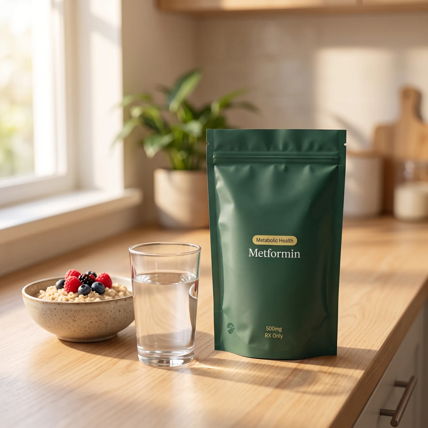 Metformin — kitchen counter, staged shot