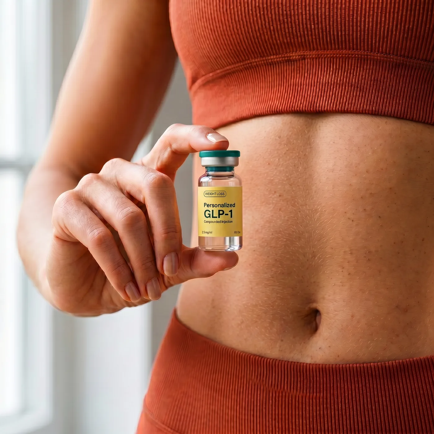 Semaglutide GLP-1 — woman holding vial