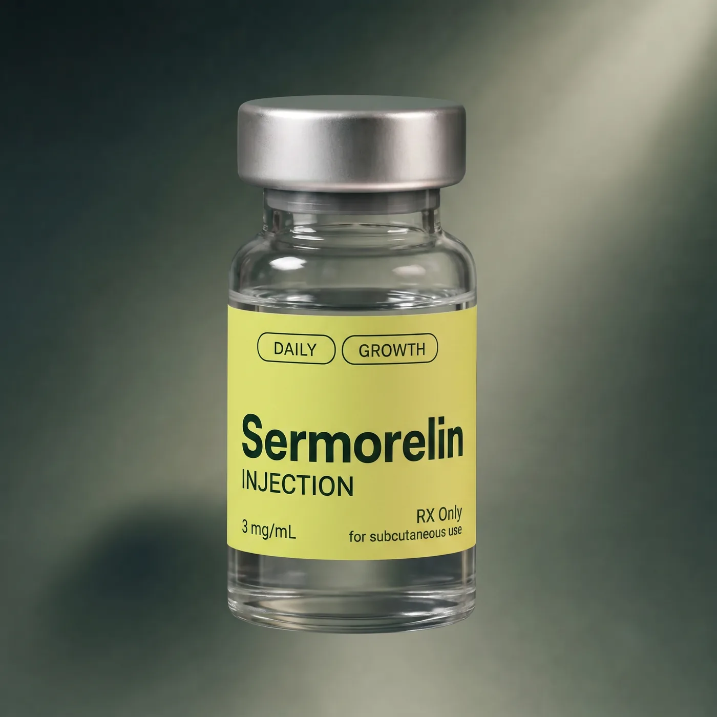 Sermorelin injection — vial, soft-light shot