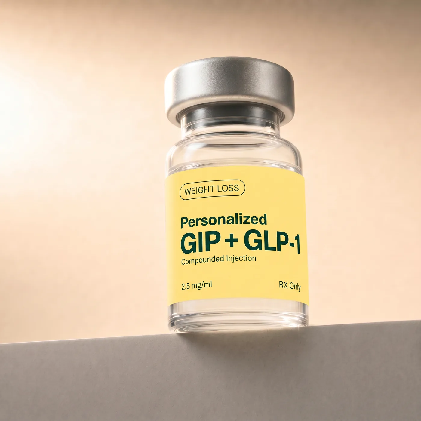 Tirzepatide GIP + GLP-1 injection — single vial, staged